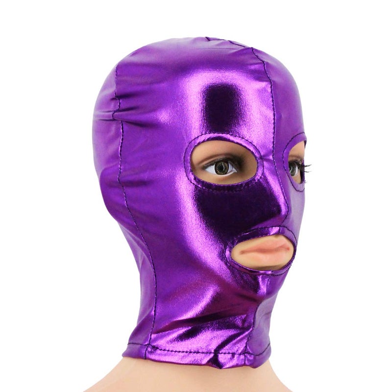 Vimoisa Metallic Cycling Face Neck Mask Hat Ultra Balaclava Hood(Purple) - Image 5